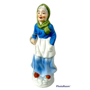 Vintage Homco Farm Woman Porcelain Figurine - Farmhouse Decor